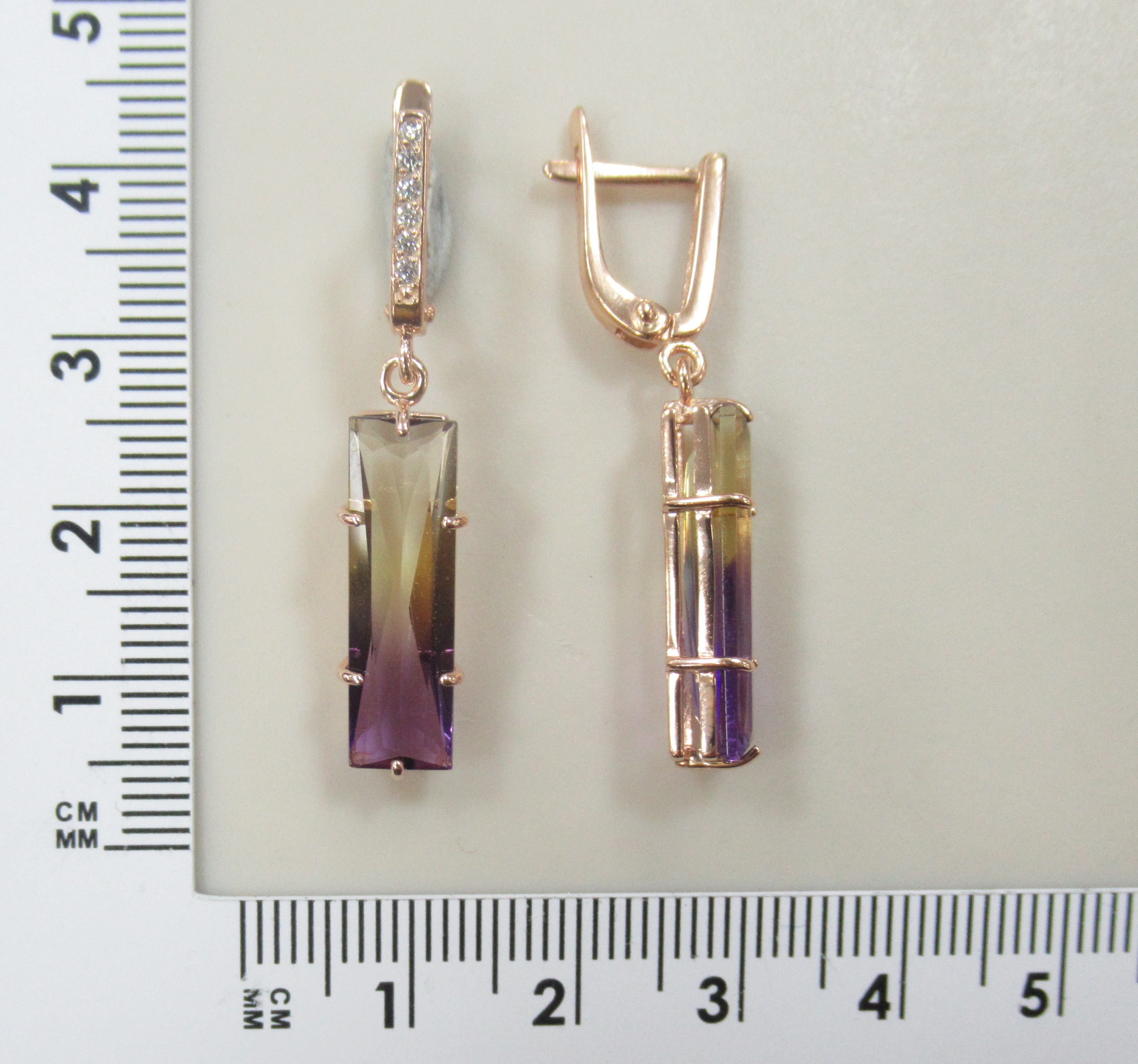 Серебряные серьги с аметринами